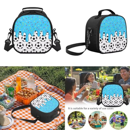 Kids Football Backpack Set for Boys, School Bookbag and Pencil Case Bundle,Preschool Primary School Backpacks with Lunch Box and Pencil Case for Back to School Supplies - color: Football -3