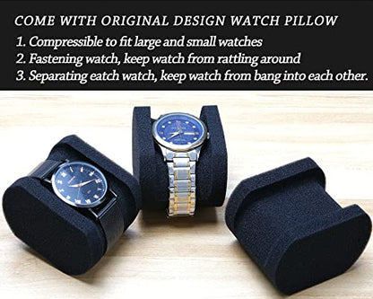 5 slots Watch travel case, hard watch storage organizer box with soft foam insert, watch holder, fit up to 55mm face watch - size: 5 INSERT