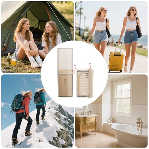 VITVITI Travel Soap Case Container, Portable Toothbrush Travel Case Dish Tray, 7.88 Inch Toothpaste Traveling Toothbrush Holder Set with Cover for Trip/Bathroom/Camping, Clear Coffee - color: Gray Coffee
