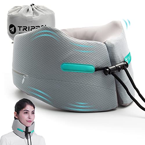 GOLDORANGE Travel Pillow Flight Neck Pillows Best Memory Foam Neck Pillows for Sleeping Airplane Car Home Office Chin Head Support Rest Travel Essentials with Compact Carry Bag Grey S