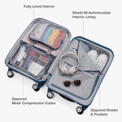 Traveler's Choice Pagosa Hardshell Expandable Luggage with Spinner Wheels, Slate Blue, 3-Piece Set (22/27/30) - color: Slate Blue, size: 3-Piece Set (22/27/30)