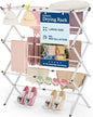 APEXCHASER Oversize Clothes Drying Rack, 3-Tier Drying Rack Clothing, Expandable Metal Laundry Drying Rack, Air Drying Rack, Clothes Rack, No install, 24lb Capacity, 14.9" D x 29.3" W x 39.3" H, White - color: White