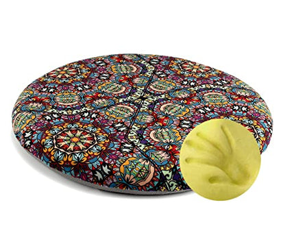 Sigmat Memory Foam Seat Cushion Anti-Slip Soft Round Stool Cushion Chair Pad 15 Inch Graphic - color: Graphic, size: 15 Inch