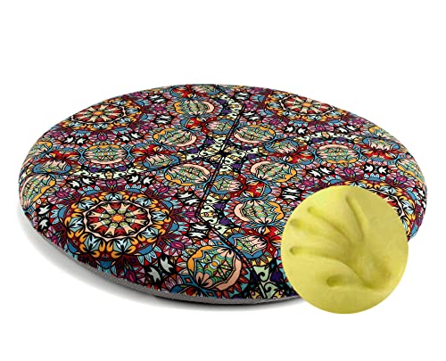Sigmat Memory Foam Seat Cushion Anti-Slip Soft Round Stool Cushion Chair Pad 15 Inch Graphic - color: Graphic, size: 15 Inch
