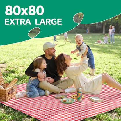 Waterproof Picnic Blanket Rug Outdoor Girlfriend Gf Gifts for Women Sweetest Day Boyfriend 1 One Year Anniversary Meaningful Cute Romantic Xmas First Valentines Men Him Bf - color: Plaid Red