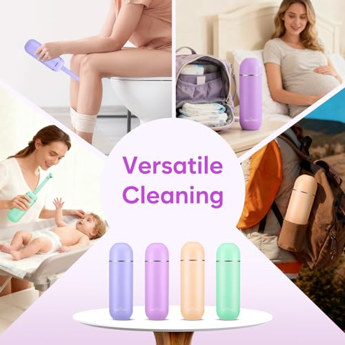 Easy@Home Portable Travel Bidet: Peri Bottle for Postpartum Essentials - Handheld Sprayer Kit for Perineal Care & Personal Hygiene | 380ml (12.8oz) | Women & Men | EPB-01 Pink - color: Pink