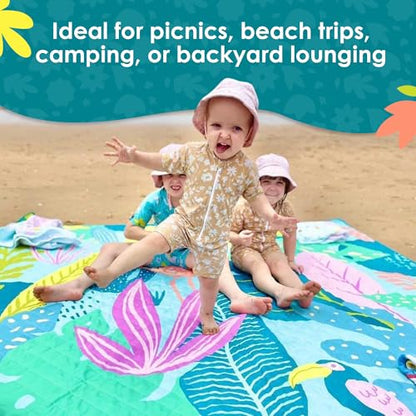 Rudie Nudie Jumbo Picnic Rug, Premium Large Picnic Mat, 6'7" x 6'7", Outdoor Waterproof Picnic Blanket Beach Mat, Foldable & Waterproof, Picnic Blankets Ideal for Beach & Park, Outdoor Blanket