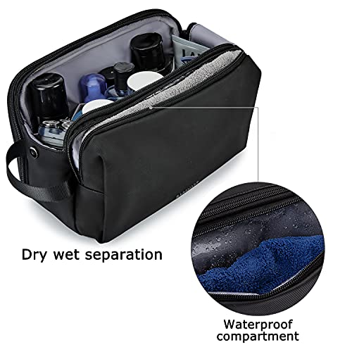 BAGSMART Toiletry Bag for Men, Travel Toiletry Organizer Dopp Kit Water-resistant Shaving Bag for Toiletries Accessories, Door Room Essentials,Black-large - color: Black, size: Large