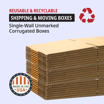 TAPE LOGIC 18 x 8 x 6 Corrugated Cardboard Boxes, Long 18"L x 8"W x 6"H, Pack of 25 | Shipping, Packaging, Moving, Storage Box for Home or Business, Strong Wholesale Bulk Boxes - size: 18" x 8" x 6"