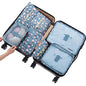 7 Set Packing Cubes Travel Luggage Packing Organizers for Suitcase, Blue Flower - color: 1-Blue Flower