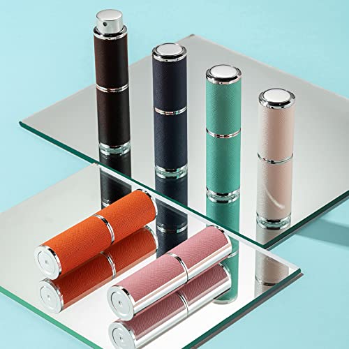 Travel Perfume Bottle Refillable - 8ML Leather Empty Mini Cologne Spray Atomizer Men - Small Fragrance Sample Sprayer - 5PCS Portable Refill Travel Essentials Container - color: 5Colors