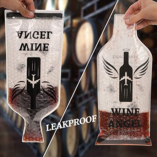 [UPGRADED PROTECTION] 4 Set (8 pcs) Reusable Wine Bags for Travel, Wine Travel Protector, Bottle Travel Sleeve Case For Airplane, Car, Cruise, TRIPLE Protection Luggage Leak-Proof Safety Impact Resist - size: 4 Set