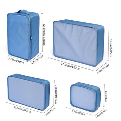 JJ POWER Travel Packing Cubes, Luggage Organizers with Shoe Bag - color: Sea Blue