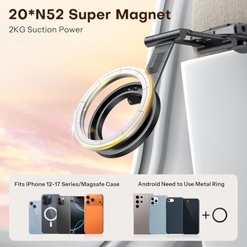 OMOTON 360°Rotating for MagSafe Tripod with 1/4" Screw Arca, Adjustable Magnetic Phone Tripod for iPhone 17/16/15 Pro Max Air, Fold Selfie Stick Fits Vlog, Gym, Travel Essentials, Black& Black Pro - color: 8-Black&Black Pro