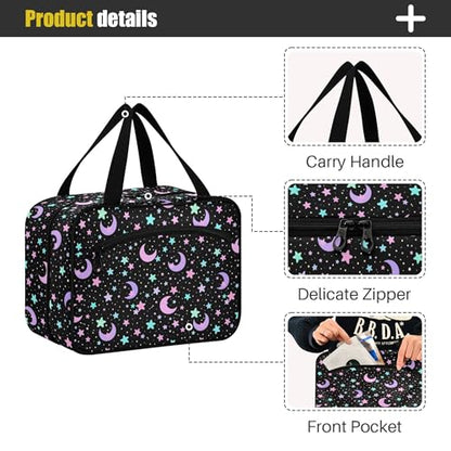 MNSRUU Hanging Toiletry Bags for Women Travel, Crescents and Stars Toiletry Organizer Portable Travel Toiletry Bags Clear Wash Bags Makeup Bag Cosmetic Bag - color: Cartoon 164