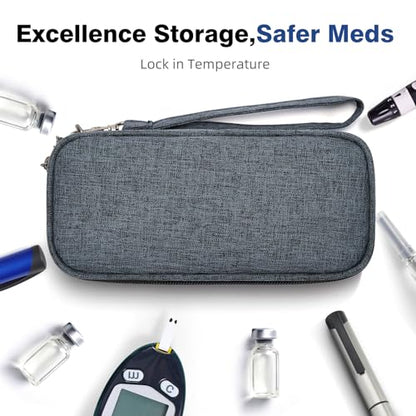 apollo walker Insulin Cooler Travel Case Diabetic Medication Cooler with Ice Packs and Insulation Liner insulin travel case tsa approved - color: Navy, size: Small