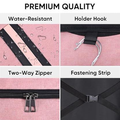 BALEINE Travel Garment Bag, Travel Suit Bag for Men, Water Resistant Carry on Garment Bag for Hanging Clothes, Garment Duffel Bag for Travel Business (Pink) - color: Pink
