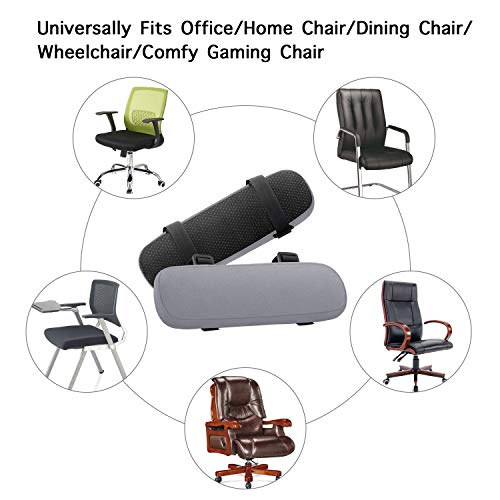 MOSISO Chair Armrest Pads (2 Pack), Memory Foam Home/Office Chair Arm Rest Covers Comfy Computer Gaming Elbow Cushion Removable Washable Elbow Support Forearm Pressure Relief, Gray - color: Gray