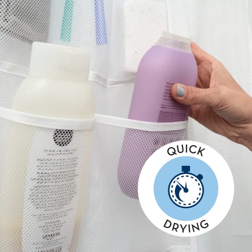 S&T INC. Shower Organizer, Shower Caddy & Bathroom Organizer, 2 Pack, White | Quick Drying Mesh, 7 Pockets to Hold Shampoo, Soap, Loofah, and Cruise Ship Essentials - color: White
