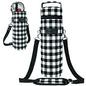 opux Wine Bag Single Bottle Carrier Tote, Insulated Wine Cooler Bag for Travel Picnic Beach with Shoulder Strap, Thermal One Bottle Holder Carrying Case Wine Gift for Women Men, Plaid Buffalo White - color: Buffalo Plaid White