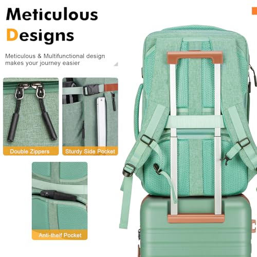 Luggage Sets 3 Piece with Spinner Wheels, Lightweight PC Hardside Suitcase with TSA Lock & YKK Zippers, 20 Inch Carry On Luggage with Travel Bag for Men and Women, Green - color: Green, size: 3 Piece Set (20inch)