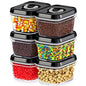 DWËLLZA KITCHEN Set of 6 Mini Airtight Food Storage Containers with Lids - Clear Plastic Small Pantry Containers for Spices, Candy, Nuts, Coffee or Tea, BPA-Free, Keeps Food Fresh & Dry - color: 05 - 0.3 liter (Set of 6)