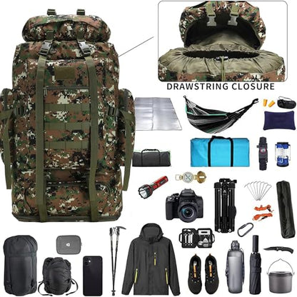 Hiking Backpack for Men 70L/100L Camping Backpack Military Rucksack Molle 3 Days Assault Pack for Climbing | Camping Backpack - color: 100l-jungle