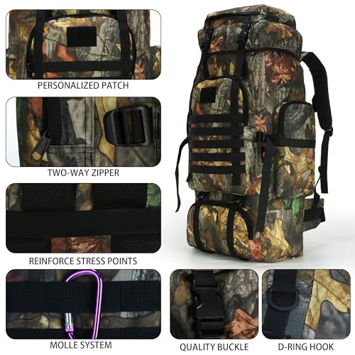 Hiking Backpack for Men 70L/100L Camping Backpack Military Rucksack Molle 3 Days Assault Pack for Climbing | Camping Backpack - color: 70l-huban