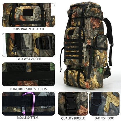 Hiking Backpack for Men 70L/100L Camping Backpack Military Rucksack Molle 3 Days Assault Pack for Climbing | Camping Backpack - color: 70l-huban