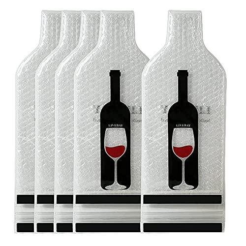 5 Pack Reusable Wine Bag for Travel Wine Bottle Protector Sleeve for Airplane Car Cruise Protection Luggage Leak-proof - color: Bottle, 5 pack