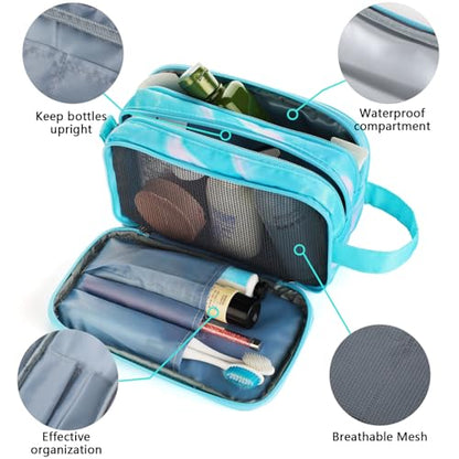 Teal Toiletry Bag for Girls, Travel Toiletry Bag for Teen Girls Cosmetic Bag Makeup Bag Waterproof Hanging Wash Bag Kids Toiletries, Green - color: Fluids-Teal