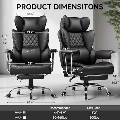 GTPLAYER Gaming Chair,Office Chair with Pocket Spring Lumbar Support, Ergonomic Comfortable Wide Office Desk Computer Chair with Outward Fixed Soft Armrests and Footrest (PU Leather, Black) - color: Black