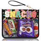Chenille Letter Clear Zipper Pouch for Travel Preppy Patch Makeup Bag-Nylon Cosmetic Preppy Makeup Waterproof Organizer Bag Set for Women Valentines Bag (Black-candy) - color: Black-Candy