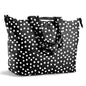 Fit & Fresh XL Beach Tote Bag for Women – XL Travel Tote with Zipper & Pockets, Oversized Canvas Pool Bag, Weekender Carry-On - color: B&w Dot
