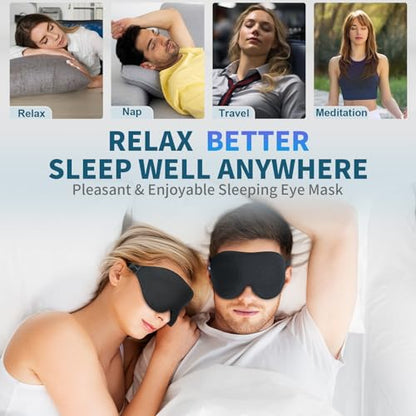 ZGGCD Sleep Mask for Side Sleeper, Light Blocking Sleeping Eye Mask for Women Men, 3D Contoured Cup Night Blindfold, Luxury Eye Cover Eyeshade with Adjustable Strap for Travel, Nap, Black - color: Black
