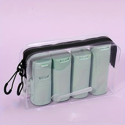 5pcs Travel Cream Dispenser Bottles Set Travel Bottles Toiletry Containers Set, TSA Approved, Travel Essentials - color: Light Green