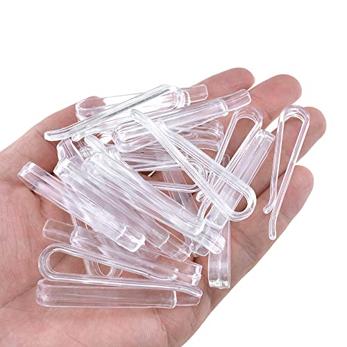 HAHIYO 2.2inch/55mm 60Pcs Clear Plastic U Shape Alligator Clip, Clothespin Fabric Clip Garment Shirt Folding Clip Toothless for Sewing Room Folding Sock Tie Pant Securing Fabric to Comic Book Board - size: Clear - 2.2 inches - 60 Count - Toothless