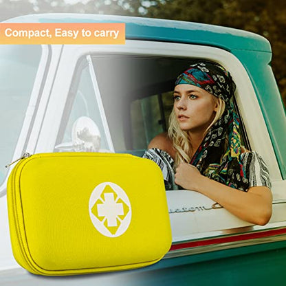 276PCS Hiking First Aid Kit for Home Personal Emergency Supplies Compact Bag for Backpack, First Aid Essentials Survival Kit for Business Travel Car Yellow AMORNING - style: 276Pcs-Yellow