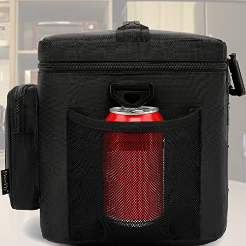 FlowFly Tactical Lunch Bag Large Insulated Lunch Box Cooler Tote for Men, Women with MOLLE/PALS Webbing (Black) - color: Black, size: Medium