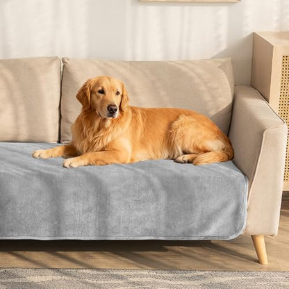 Ameritex Pet Bed Blanket Reversible 100% Waterproof Velvet Super Soft for Sofa and Bed - color: Silvergrey+grey, size: 40x60 Inches