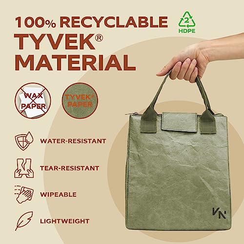 VonNova Women’s Insulated Lunch Bag with Premium 4mm Cooler Insulation, Cute Large 7L Lunch Tote for Office, Durable Small Lunch Box for Women, Stylish Lunchbox for Adults, Teens, Nurses, Teachers - color: Green