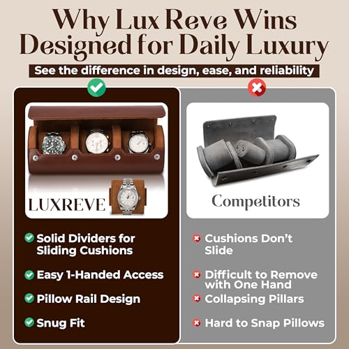 Luxury Father's Gift, Travel Watch Case 3 Slots, Bonus Pouch Included, Portable Organizer, PU Leather Watch Roll, Home Storage, Angled Easy-Removal Cushions, Scratch-Resistant Padded Velvet Lining - color: Brown/Light Brown