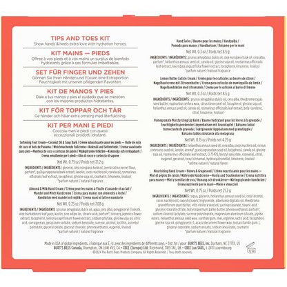Burt's Bees Gifts Ideas, Tips and Toes Kit, 6 Travel Size Products - Pomegranate Moisturizing Lip Balm, 2 Hand Creams, Foot Cream, Cuticle Cream, and Hand Salve - size: 6 Count