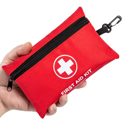 Atickyaid Mini First Aid Kit - 140 Piece Small First Aid Medical Kit for Car, Home, Office, Travel, Camping, Sports, Outdoor, School - Emergency First Aid Supplies and Survival Kit - size: 140 Pieces
