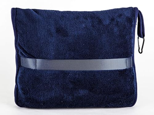 BlueHills Premium Soft 2-Pack Travel Blanket Pillows Airplane Large Plane Flight Throw Blankets for Two in Bag Compact Traveling Essentials Set Packable Warm Gifts Navy Blue T011 - color: Navy-2pk-t011