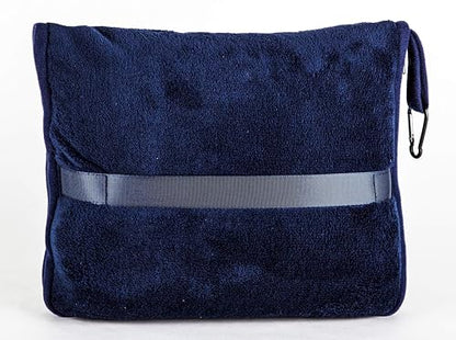 BlueHills Premium Soft 2-Pack Travel Blanket Pillows Airplane Large Plane Flight Throw Blankets for Two in Bag Compact Traveling Essentials Set Packable Warm Gifts Navy Blue T011 - color: Navy-2pk-t011