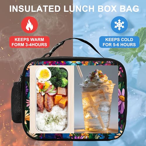 Dragonfly Lunch Bag Insulated Reusable Lunch Box Cooler Thermal Tote Bag For Teenage Boys Girls School Beach - color: Dragonfly