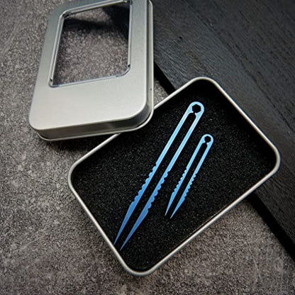 Canku 2pcs Mini Tweezers Titanium Portable Titanium Alloy EDC Tweezers Survival Camping Outdoor Travel Mini Tool(Double Blue)) … - color: Green
