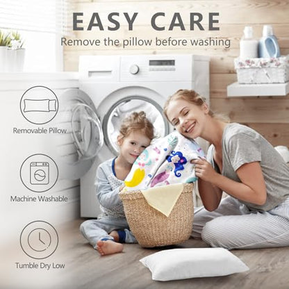 Primlect Thickened Toddler Nap Mat with Removable Pillow and Minky Blanket, Extra Large 55''x35'' Sleeping Bag, Washable, Roll up, Perfect for Daycare, Preschool, Kindergarten, Boys and Girls Mermaid - color: Mermaid