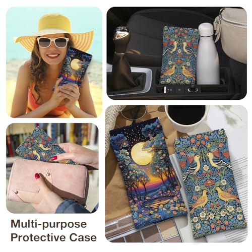 Eyeglasses Sunglasses Case PU Soft Squeeze Top Glasses Pouch for Women Men,Animal Pattern Portable Anti Scratch - color: Brown